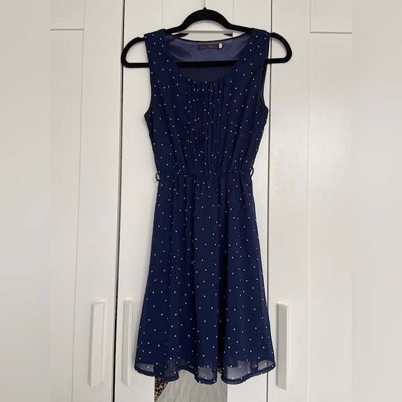 Navy Polka Dot Dress - Picture 1 of 2